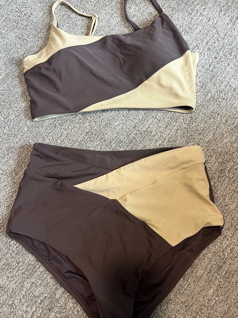 2 Piece High Waisted Bikini Sets Color Block Popular M  1403/bb7-2
